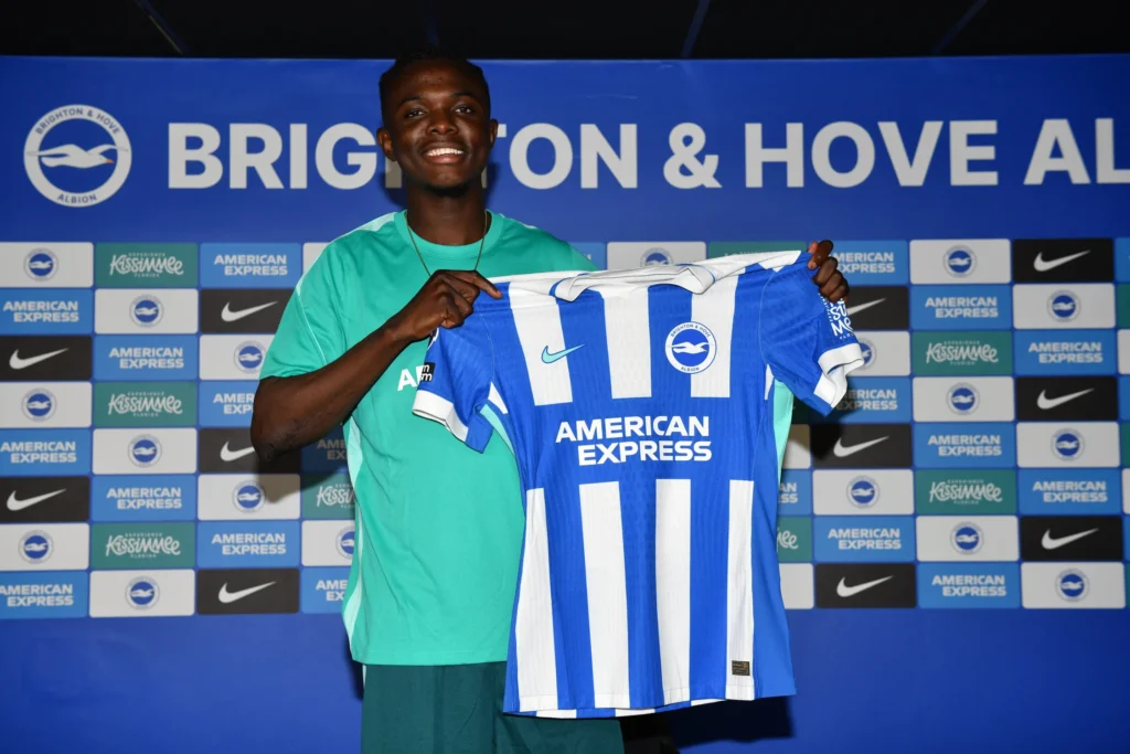 Nigerian winger Zadok Yohanna after signing for Brighton and Hove Albion